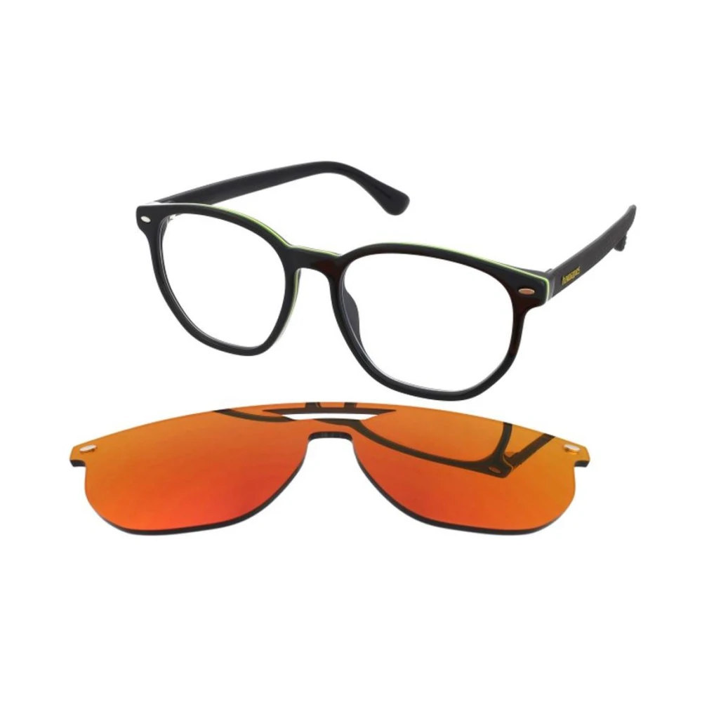 Havaianas Unisex Black Glasses, One Size, Acetate Glasses Frame