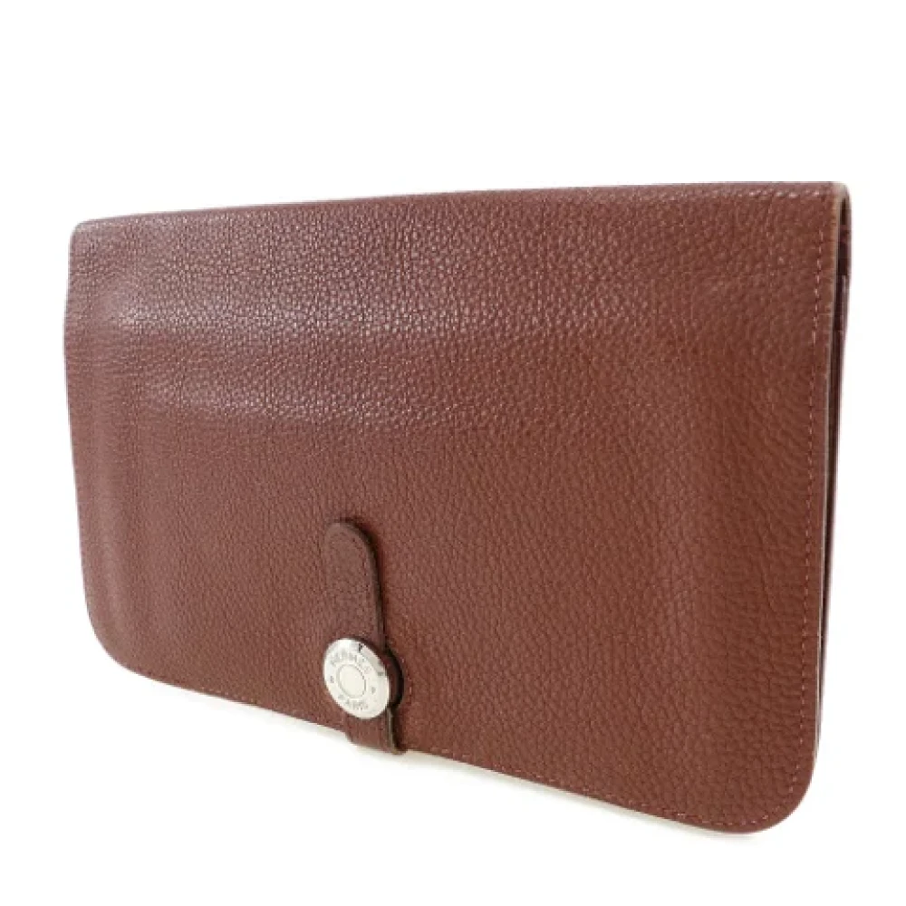 Hermès Vintage Pre-owned Leather wallets Brown Dames