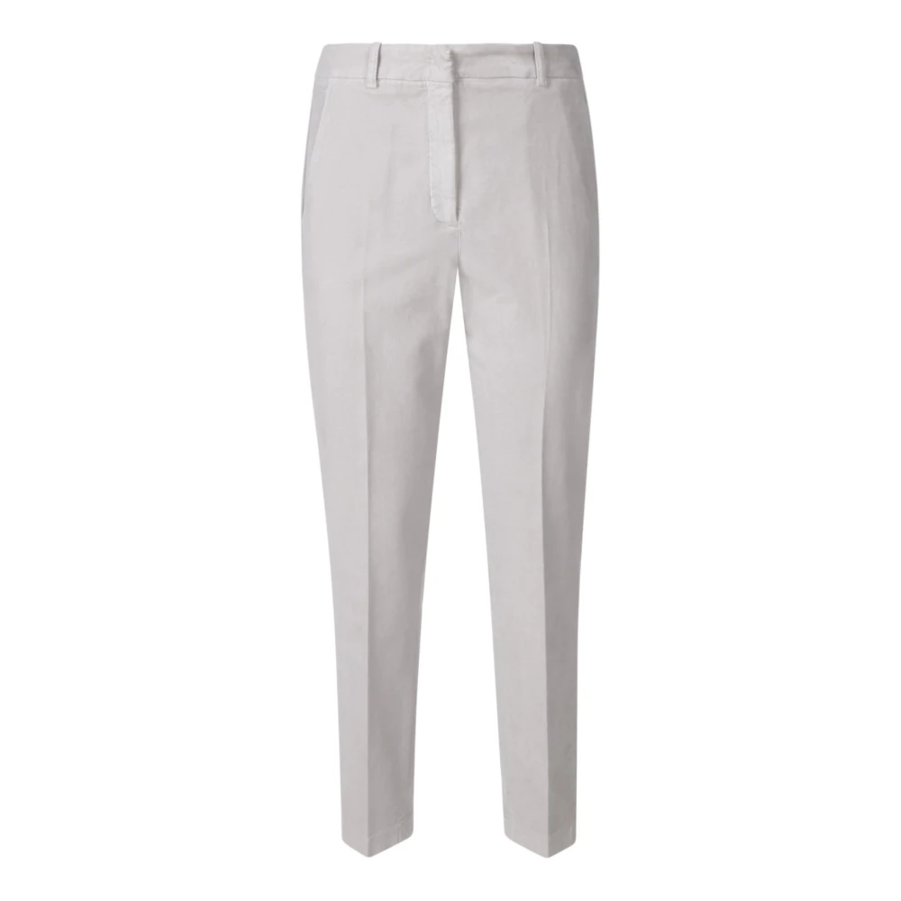 Incotex Winterkatoenen broek met zijzakken White Dames