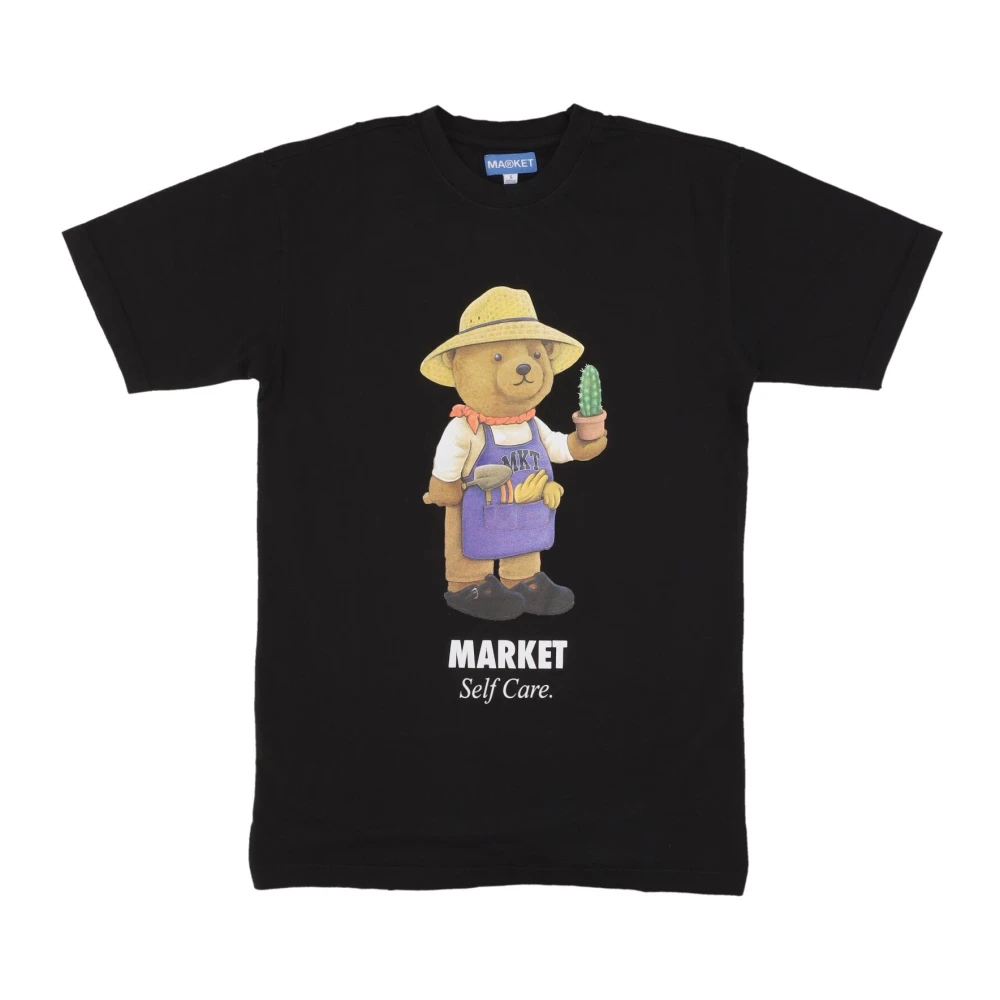 Market Botanic Bear Tee Vintage Zwart T-Shirt Black Heren