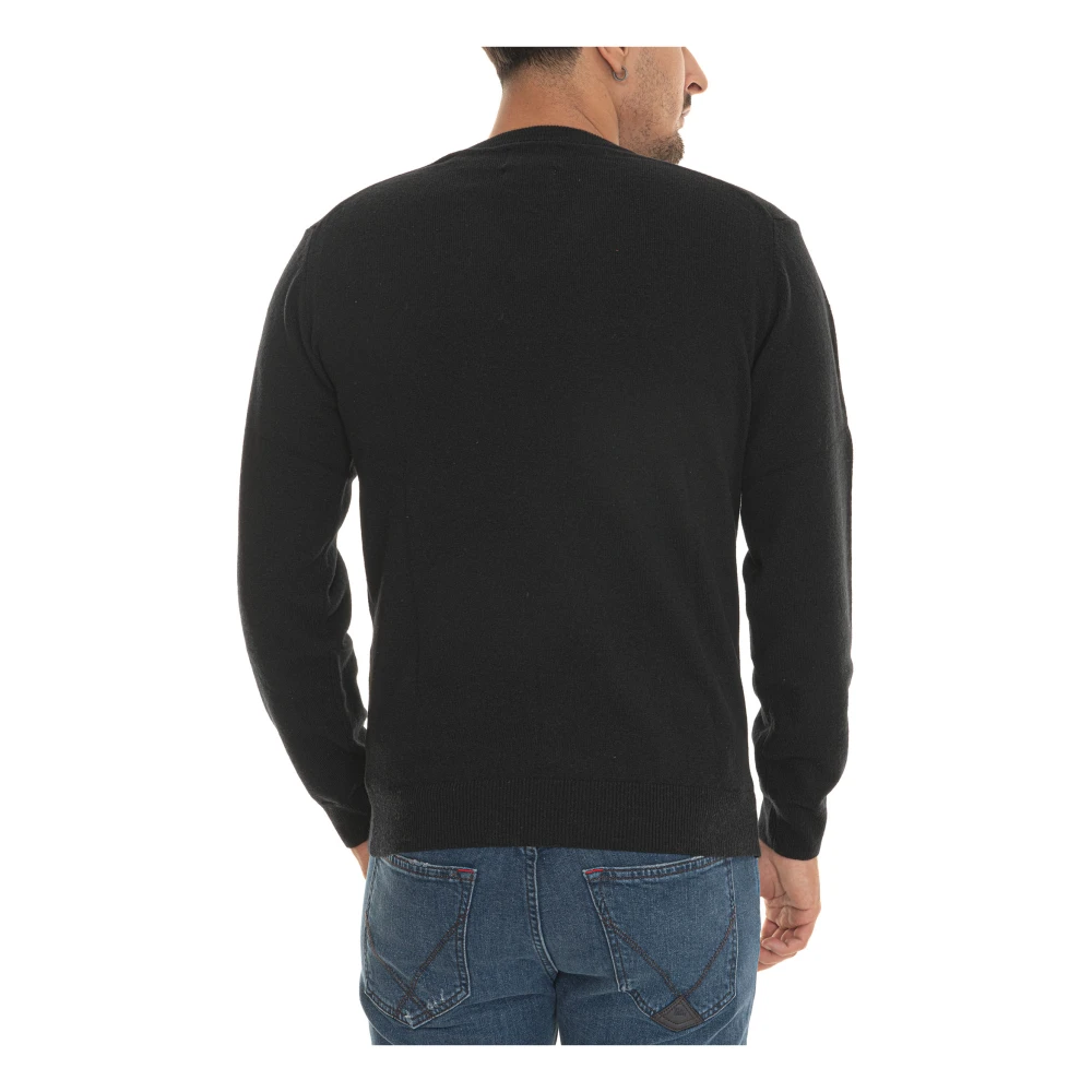 Gant V-hals trui extra fijne lamswol Black Heren