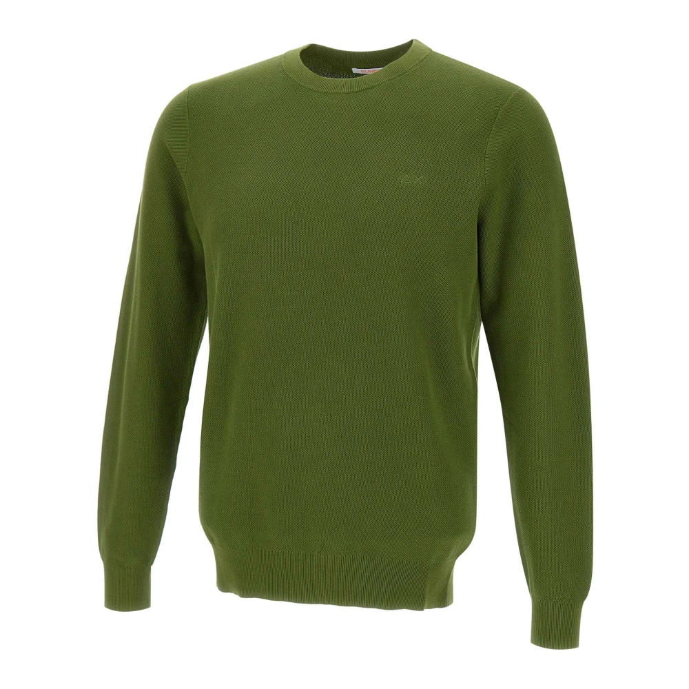 Sun68 Green Round-Neck Knitwear, Male, 3XL, Jumper Vintage