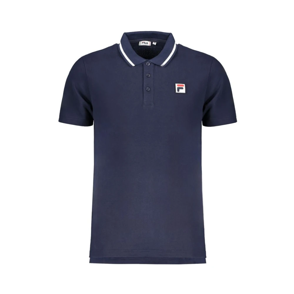 Fila Blauw Katoenen Poloshirt met korte mouwen Blue Heren