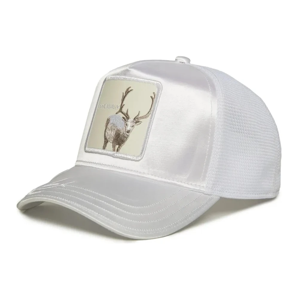 Goorin Bros Witte satijnen trucker cap met rendier White Heren