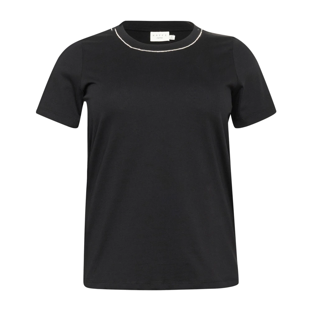 Kaffe Curve Zwart Diep T-Shirt Top Black Dames
