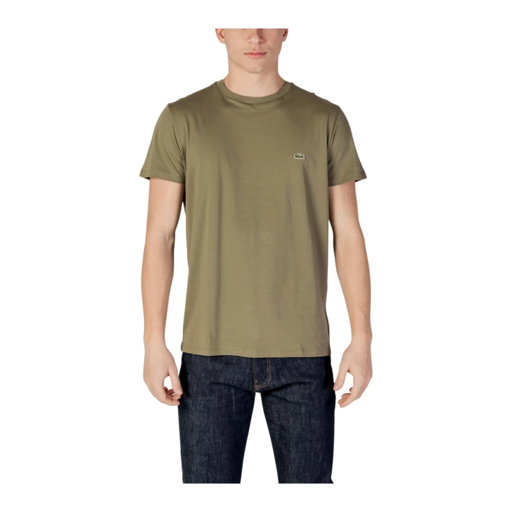 Lacoste Grön Rundhalsad Kortärmad Bomulls-T-Shirt