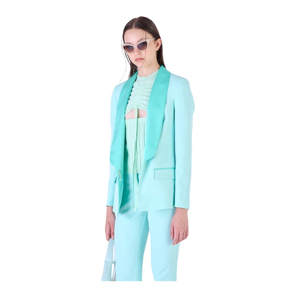 Silvian Heach Blazer met sjaalkraag en zijzakken Green Dames