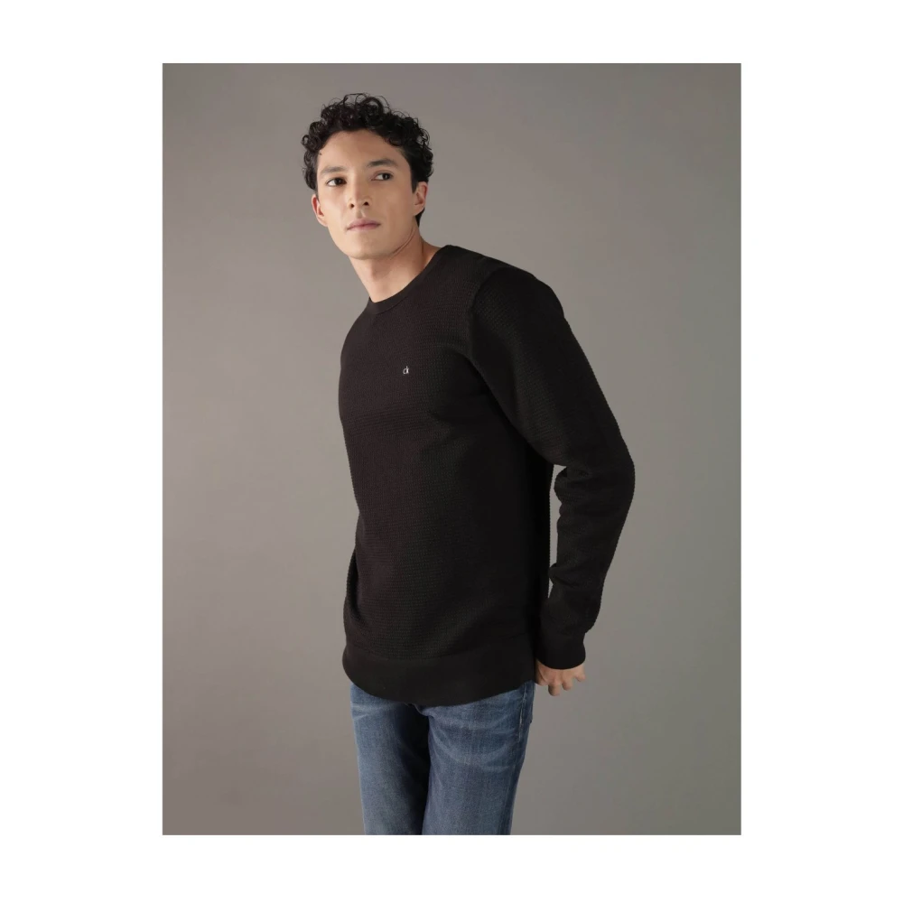 Calvin Klein Beehive Logo Sweater Zwart Black Heren