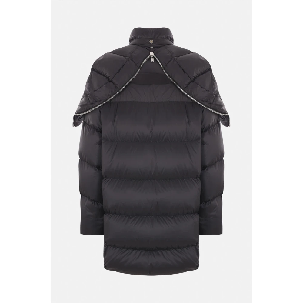 Moncler Zwarte Oversized Nylon Jas Rick Owens Black Dames