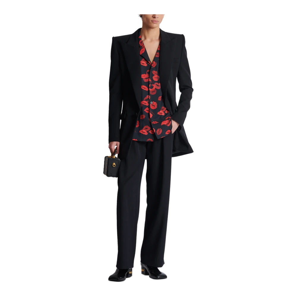 Balmain Twill pyjama overhemd met Kiss print Multicolor Heren
