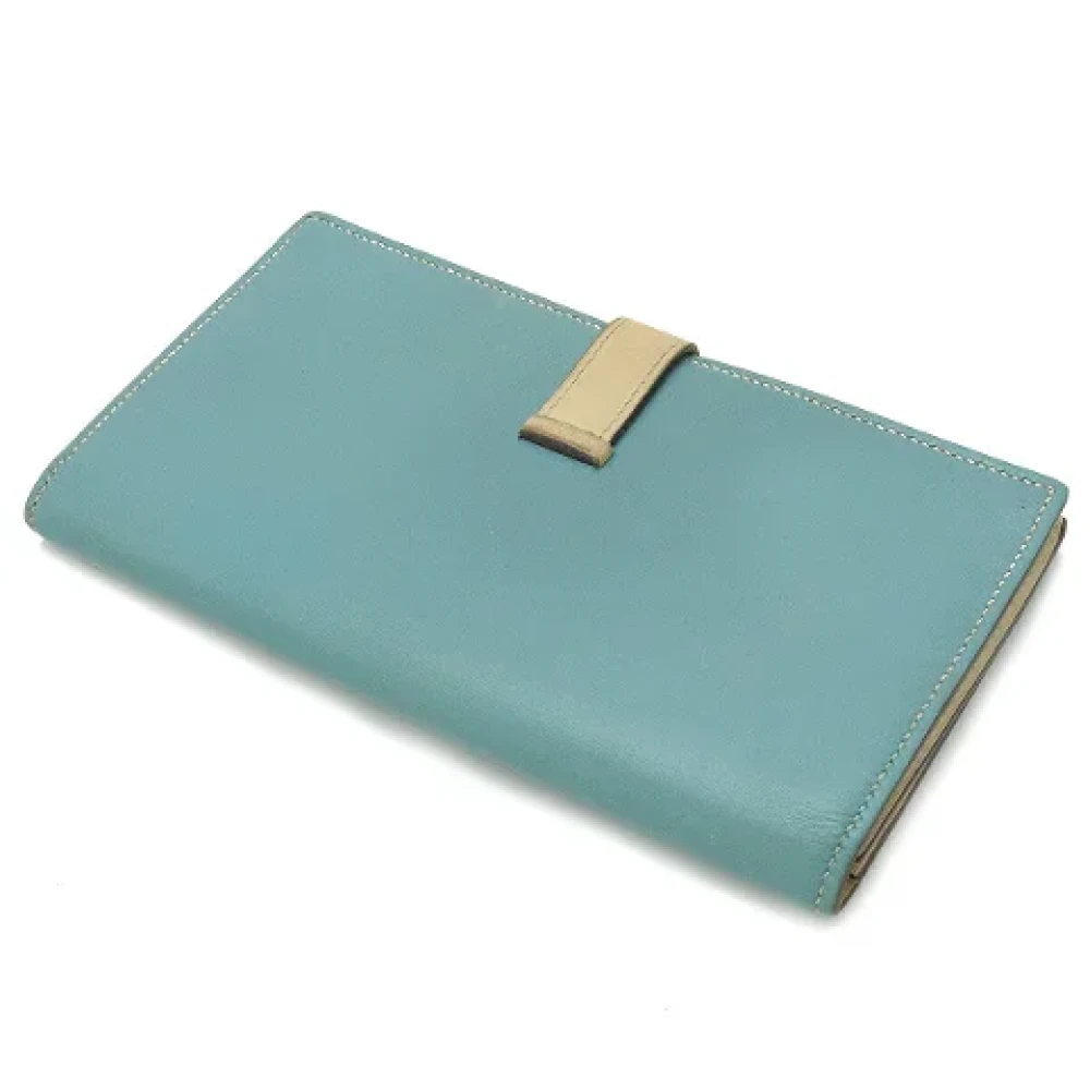 Hermès Vintage Pre-owned Leather wallets Blue Dames