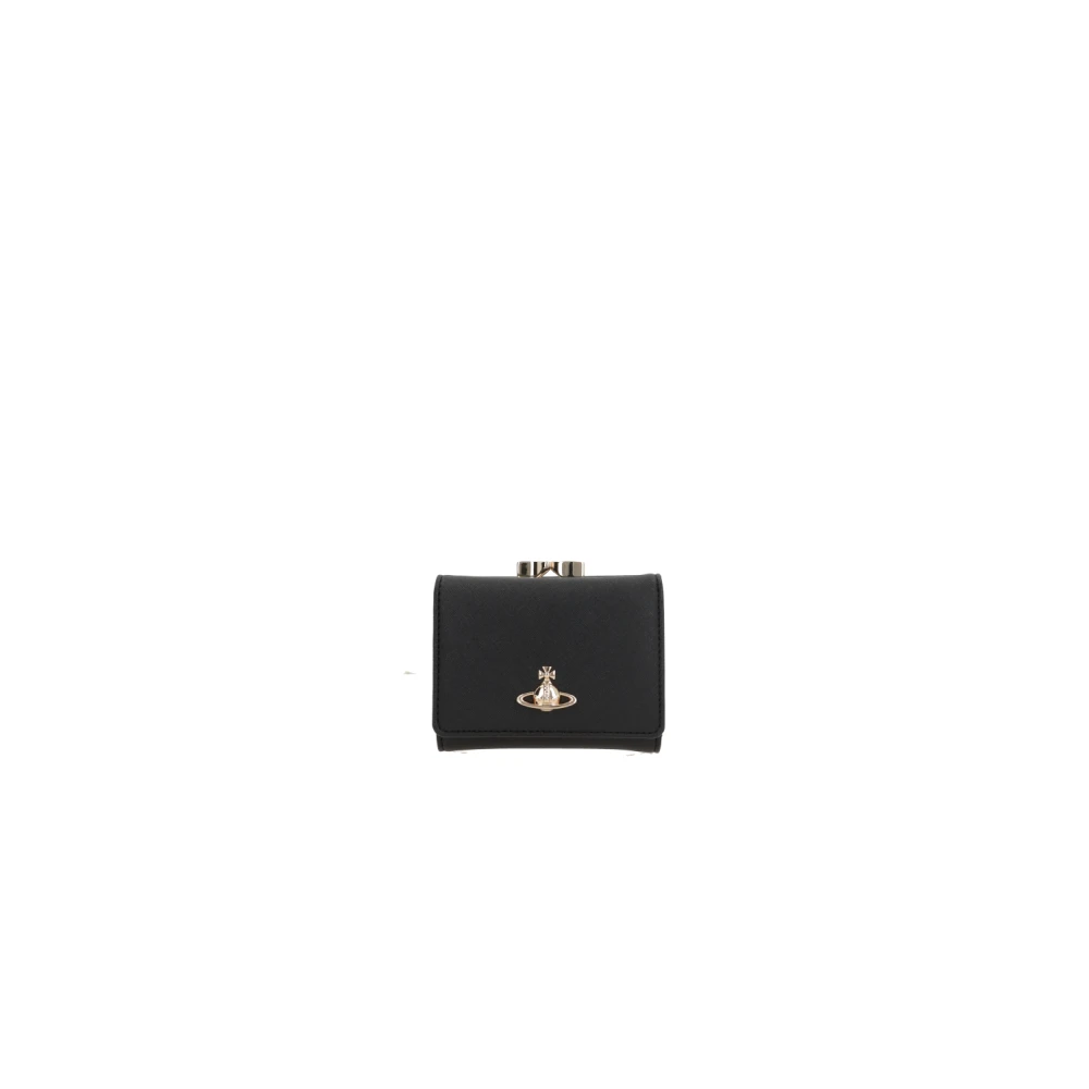 Vivienne Westwood Tri-fold Portemonnee met Orb Detail Black Dames