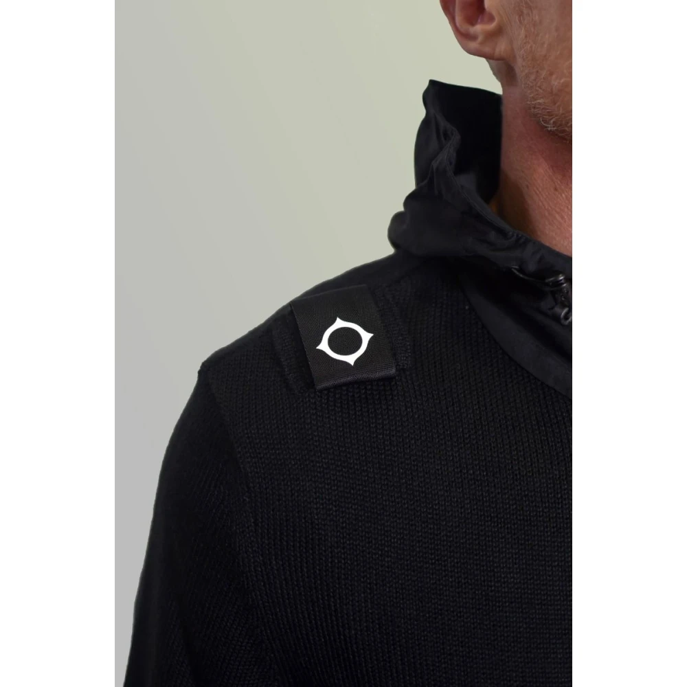 Ma.strum Hoodie met kwart rits voor herfst winter Black Heren
