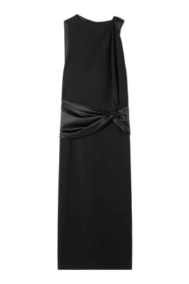 Midi Klänning i Jersey och Satin