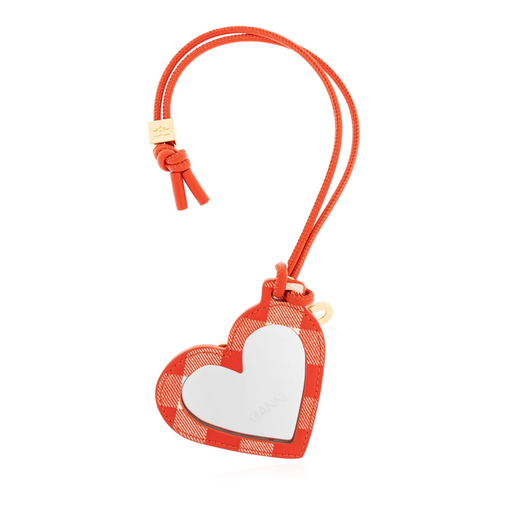 Ganni Women's Red Bou Heart Mirror - Bag Accessories - One Size - Bags