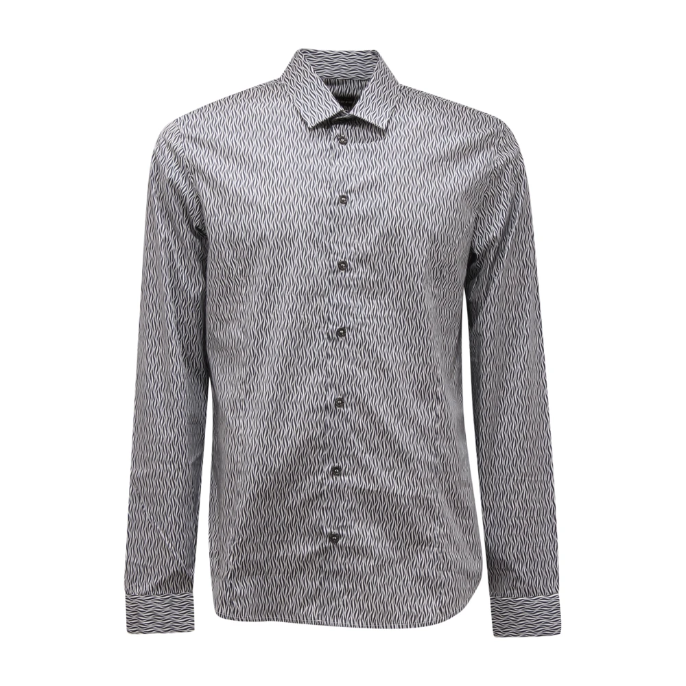 Patrizia Pepe Mannelijk Blauw Slim Wit Overhemd