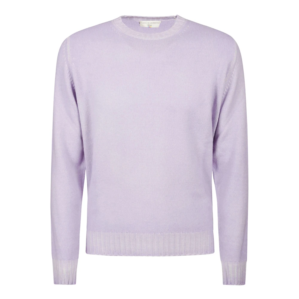 Filippo De Laurentiis Ull Kaschmir Crewneck Tröja Purple, Herr