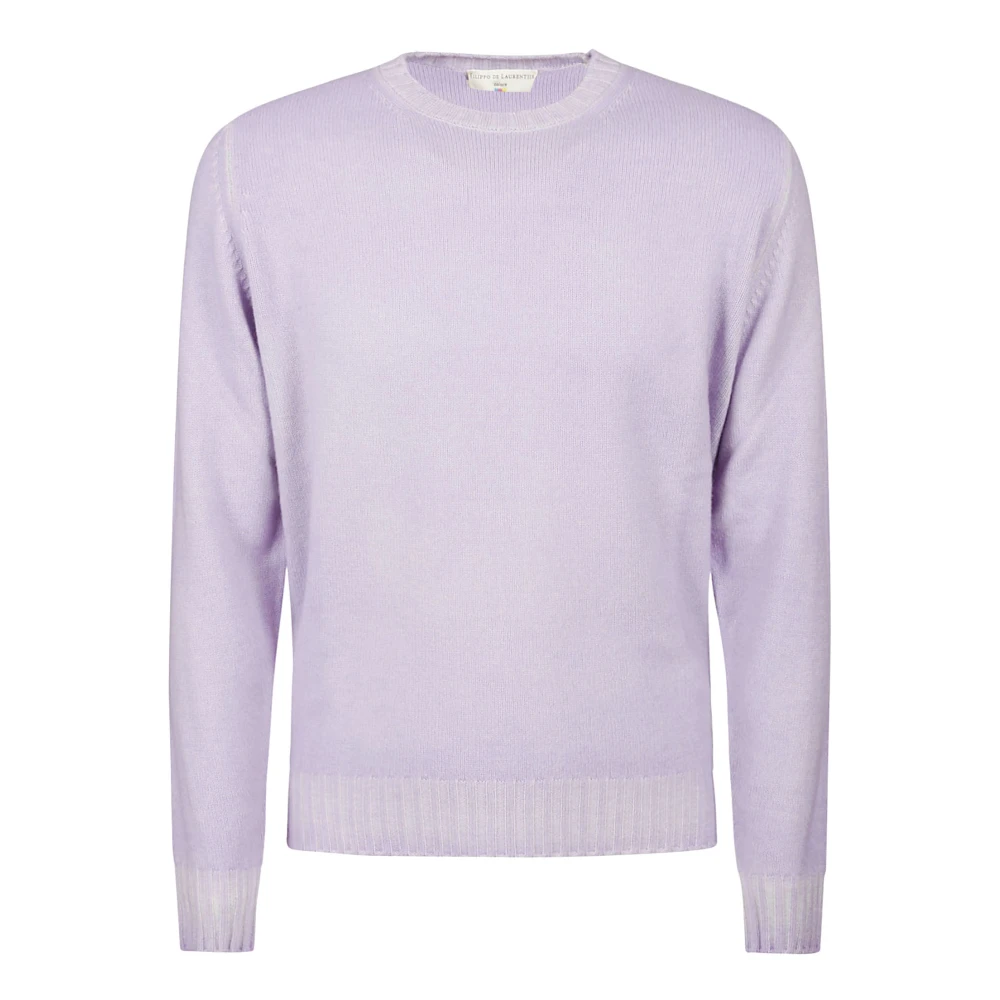 Filippo De Laurentiis Wollen Kasjmier Crewneck Sweater Purple Heren