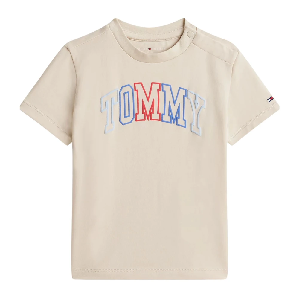 Tommy Hilfiger Unisex Beige Outline Logo Jersey T-Shirt