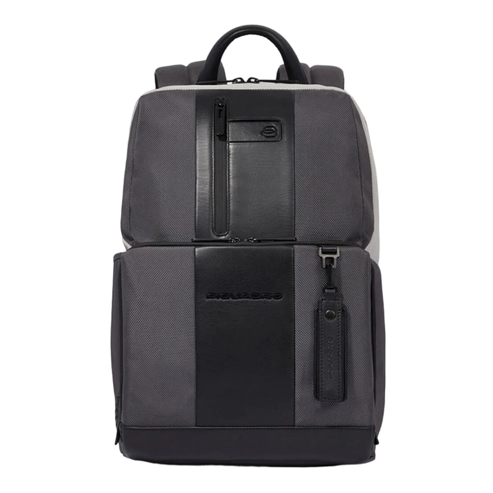 Piquadro Multicolor Leren en Stoffen Rugzak Black Heren