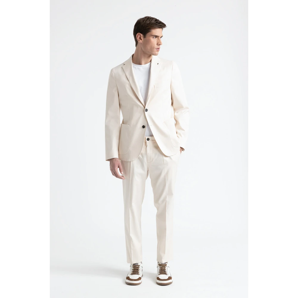 PESERICO Katoen tencel en stretchwol chino's Beige Heren