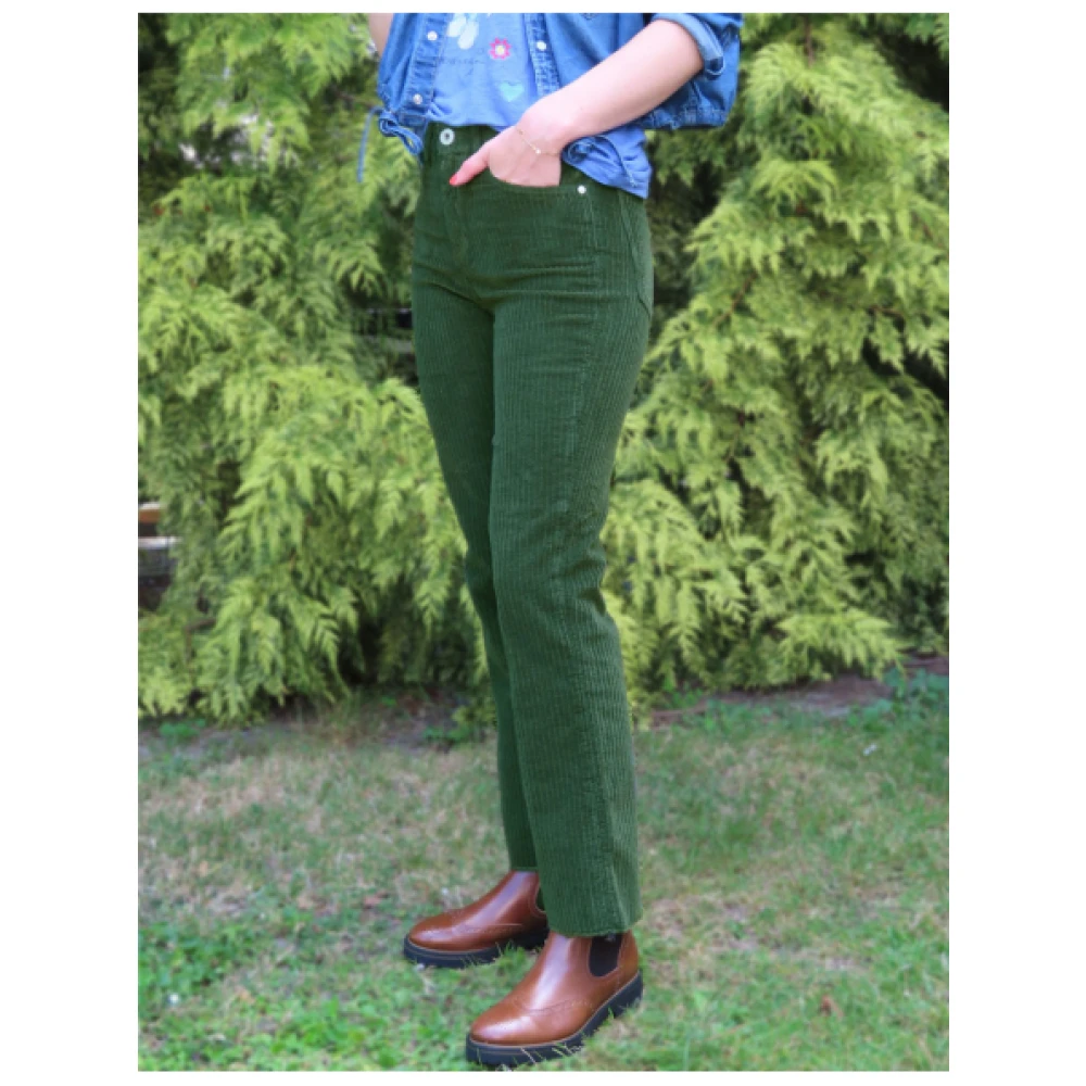 Denim Studio Salomé Corduroy Broek Green Dames