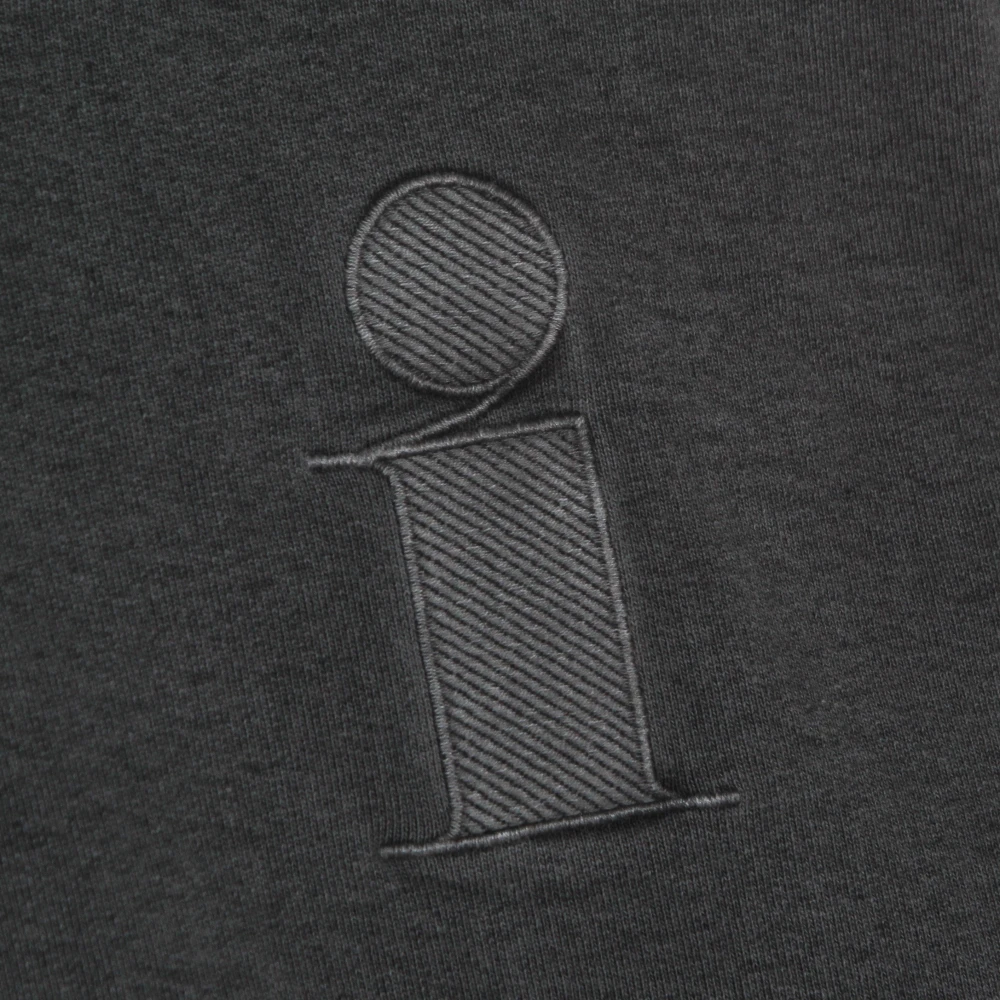 Iuter Zwarte Monogram Hoodie Lange Mouw Black Heren