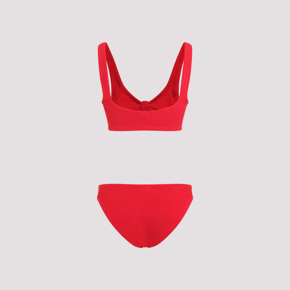 Hunza G Rode Seersucker Bikini Zwemkleding Accessoires Red Dames