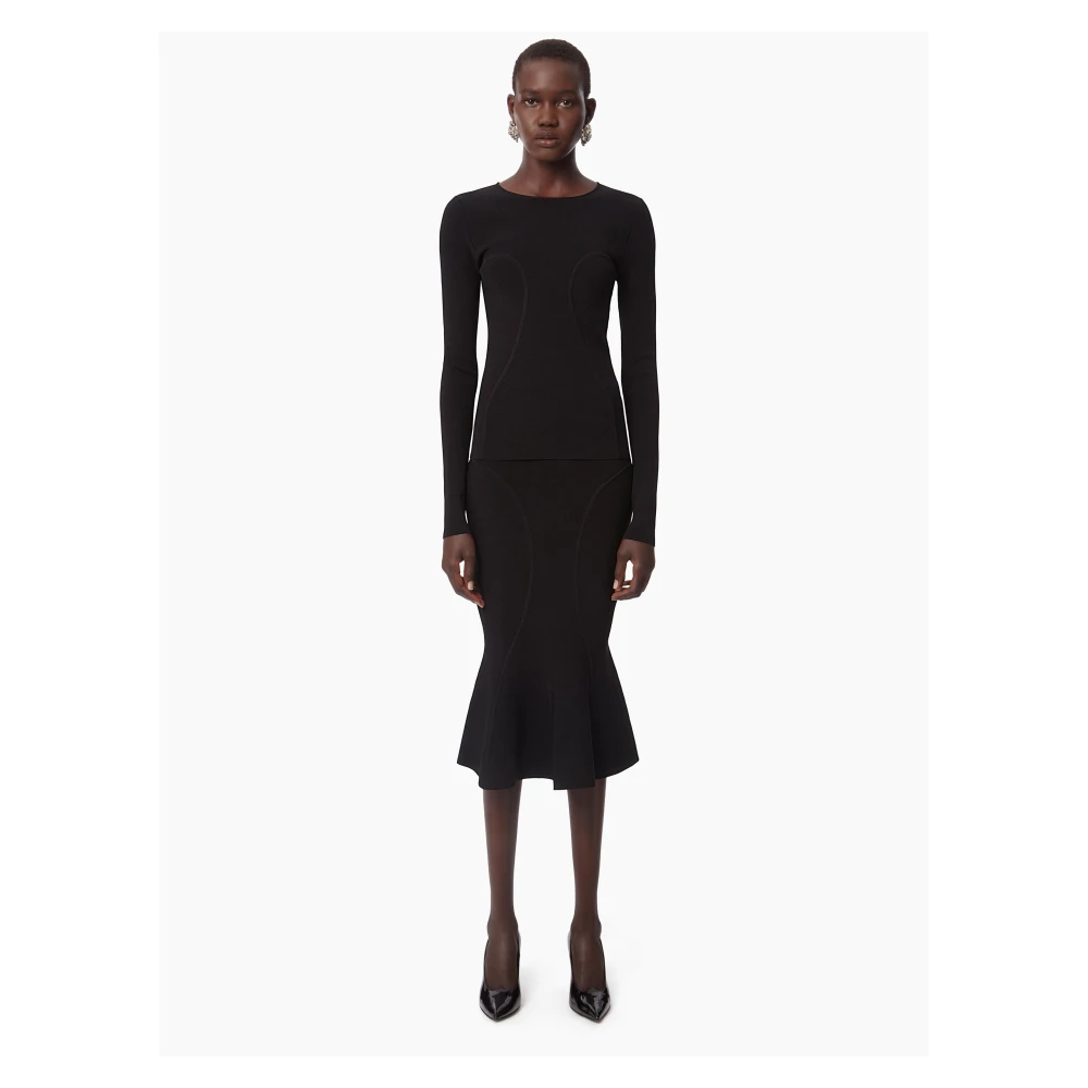 Nina Ricci Zwarte aansluitende longsleeve top Black Dames