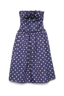 navy-blue-strapless-pleat-dress