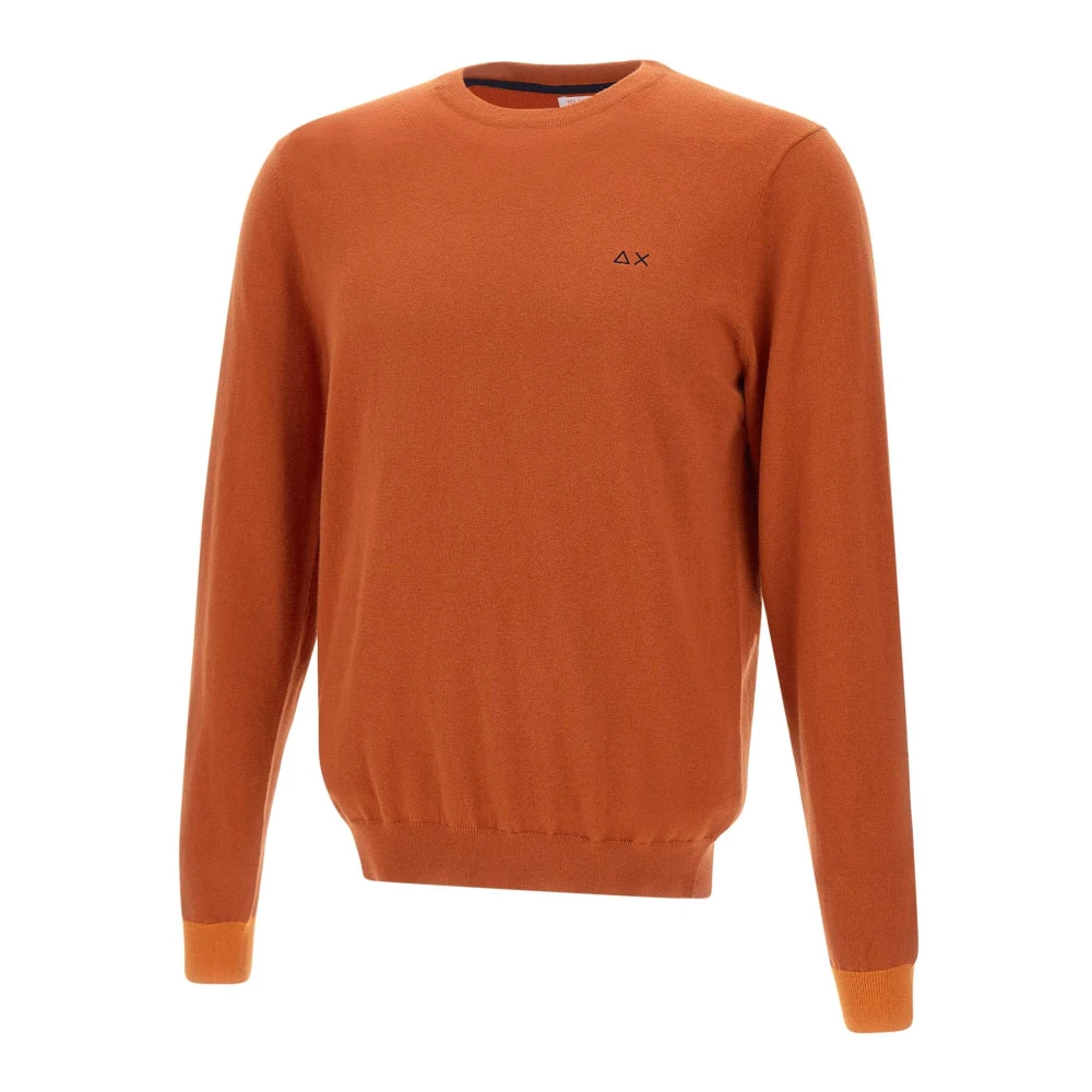 Sun68 Roest Trui met Contrastdetails Orange Heren