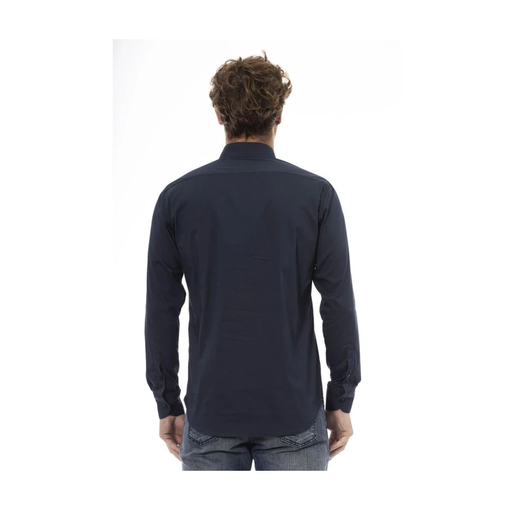 Baldinini Blauw Katoenen Overhemd met Knopen Blue Heren