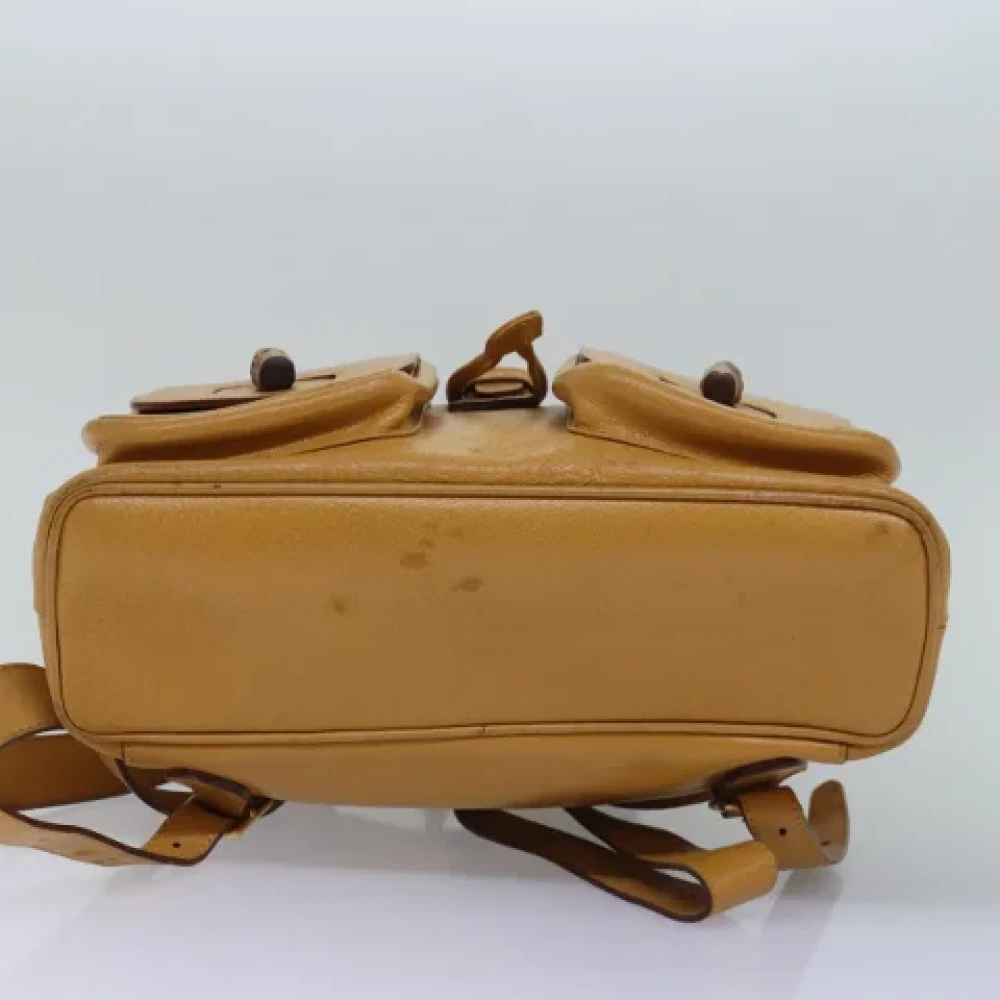Gucci Vintage Pre-owned Leather backpacks Yellow Dames