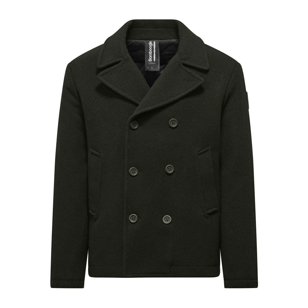 BomBoogie Gevoerde double-breasted jas Green Heren