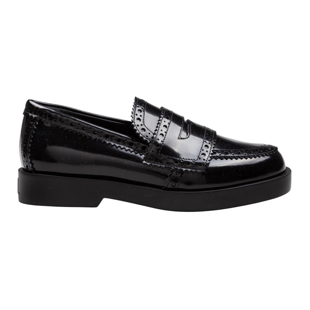 AGL Zwarte Leren Loafers voor Vrouwen