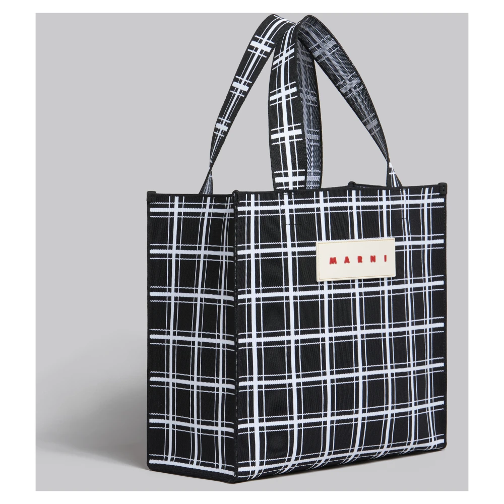 Marni Jacquard Geruite Winkeltas Black Heren