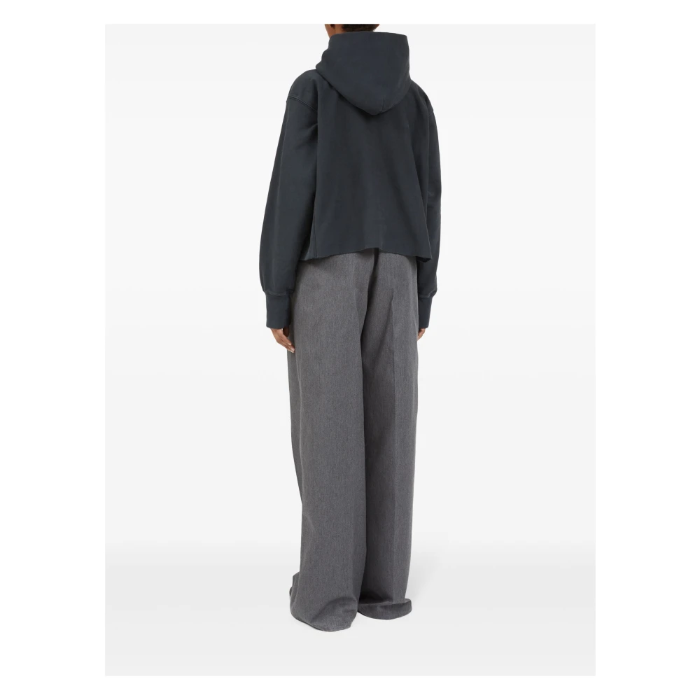 Maison Margiela Geborduurde Katoenen Hoodie Gray Dames