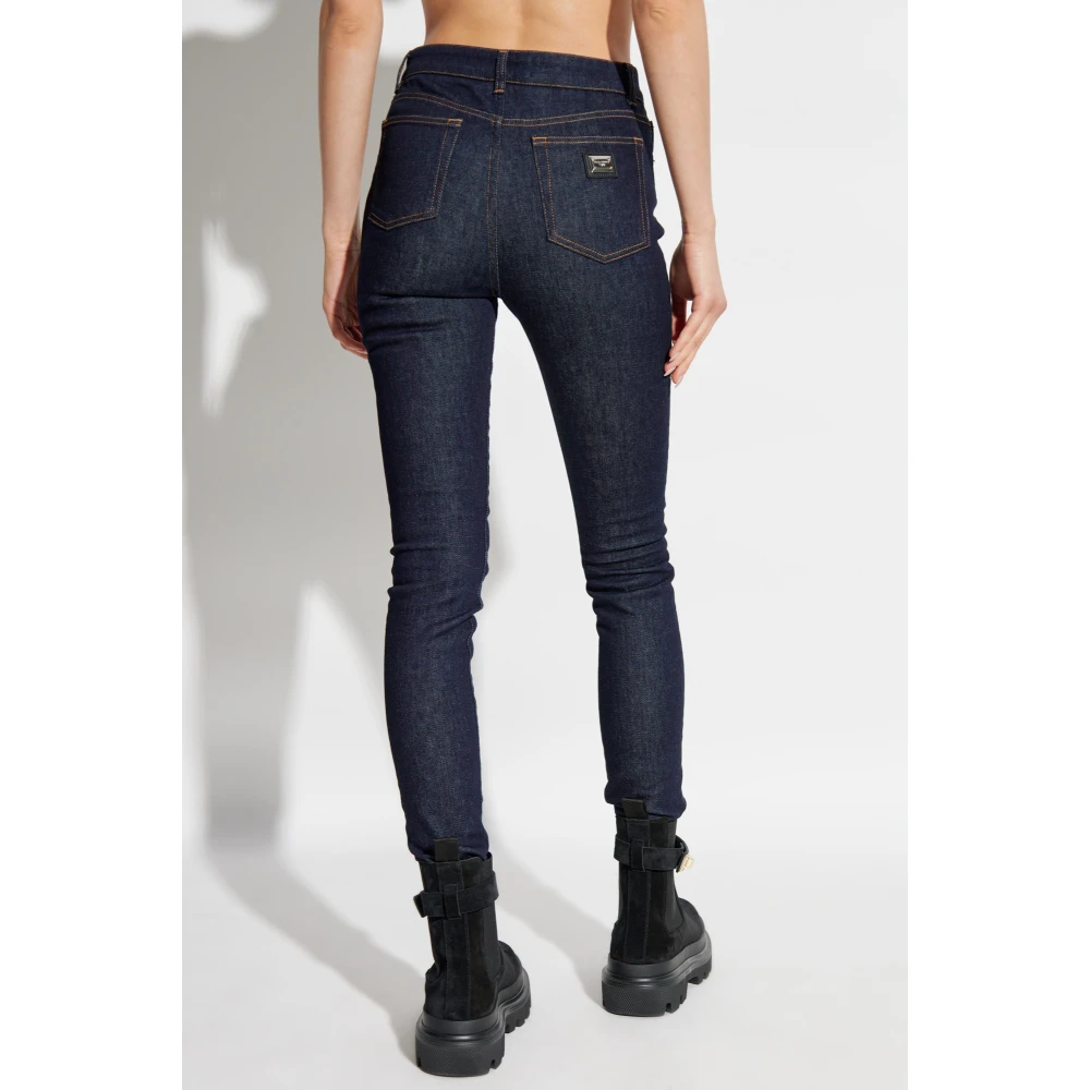 Dolce & Gabbana Jeans met logo Blue Dames