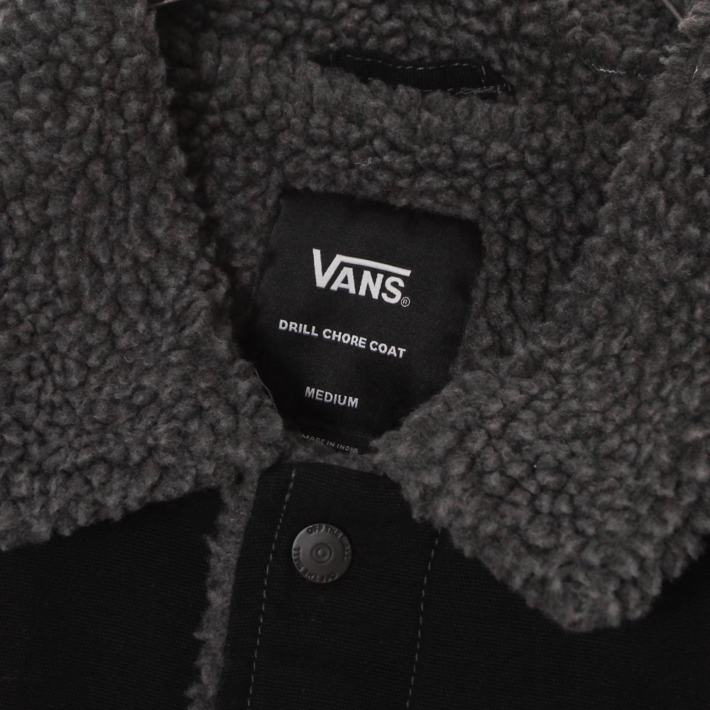 Vans Canvas Workwear Jacket met Sherpa Kraag Black Heren