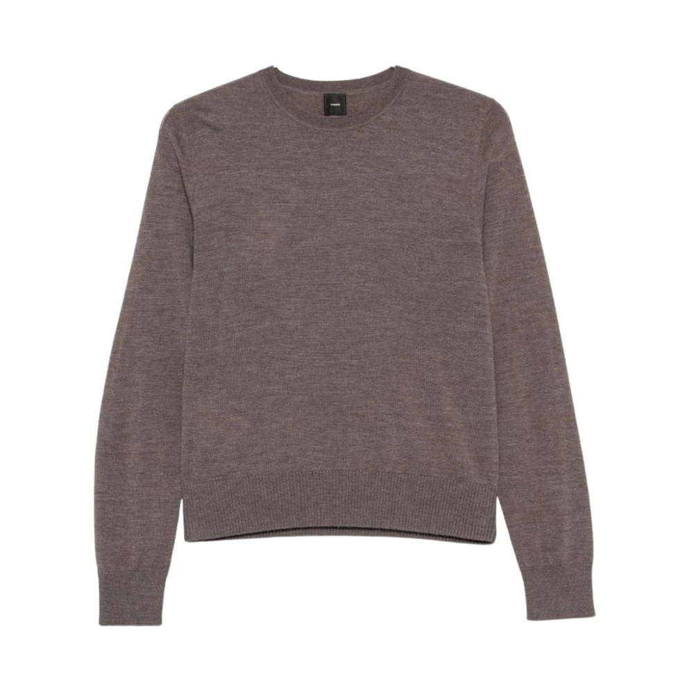 Pinko Beige Lourdes Round-Neck Knit - Female - Round-Neck Knitwear - S - Knitwear