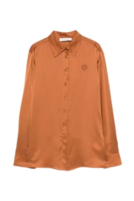 Brun Silk & Nylon Skjorta
