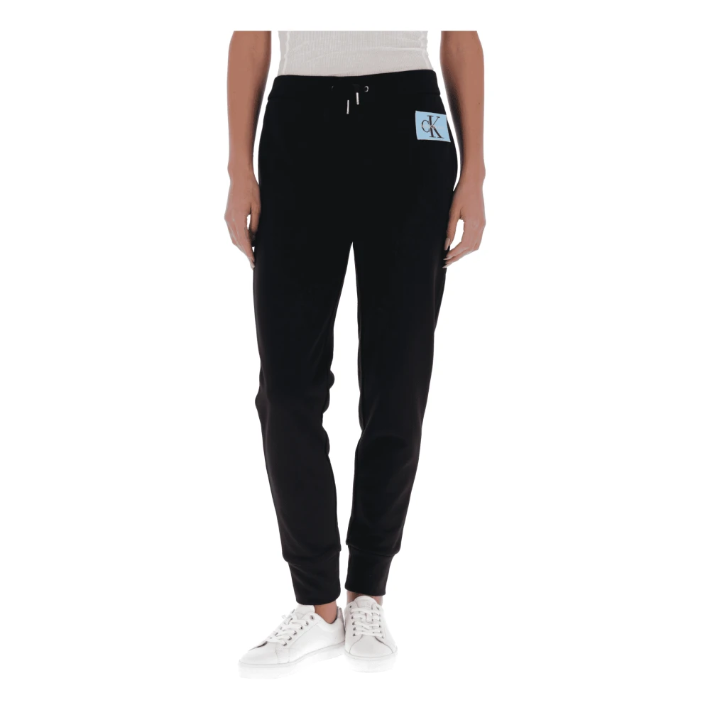 Calvin Klein Sportieve Zwarte Denim Joggers Black Dames