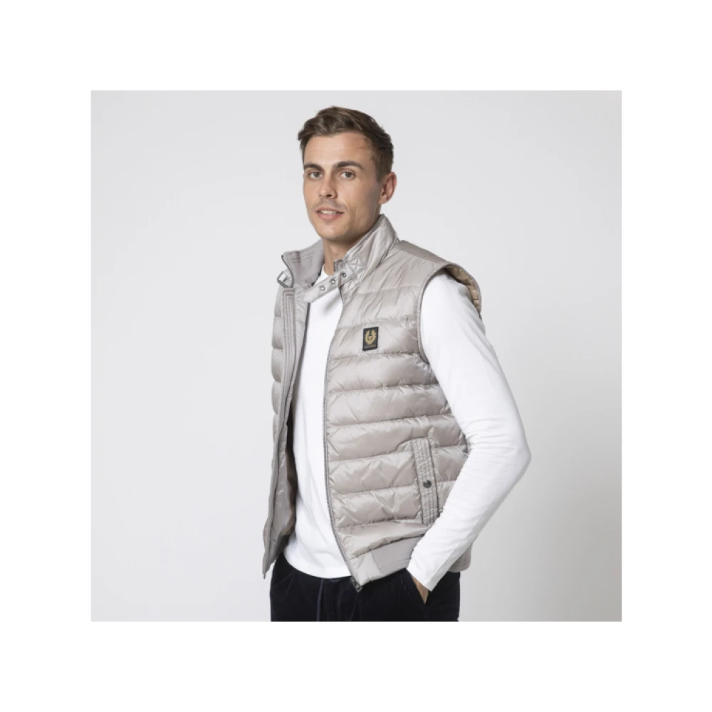 Belstaff Metallic Grijze Mouwloze Vest Gray Heren
