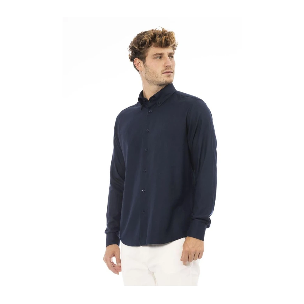 Baldinini Blauw Katoenen Overhemd Met Knopen Blue Heren