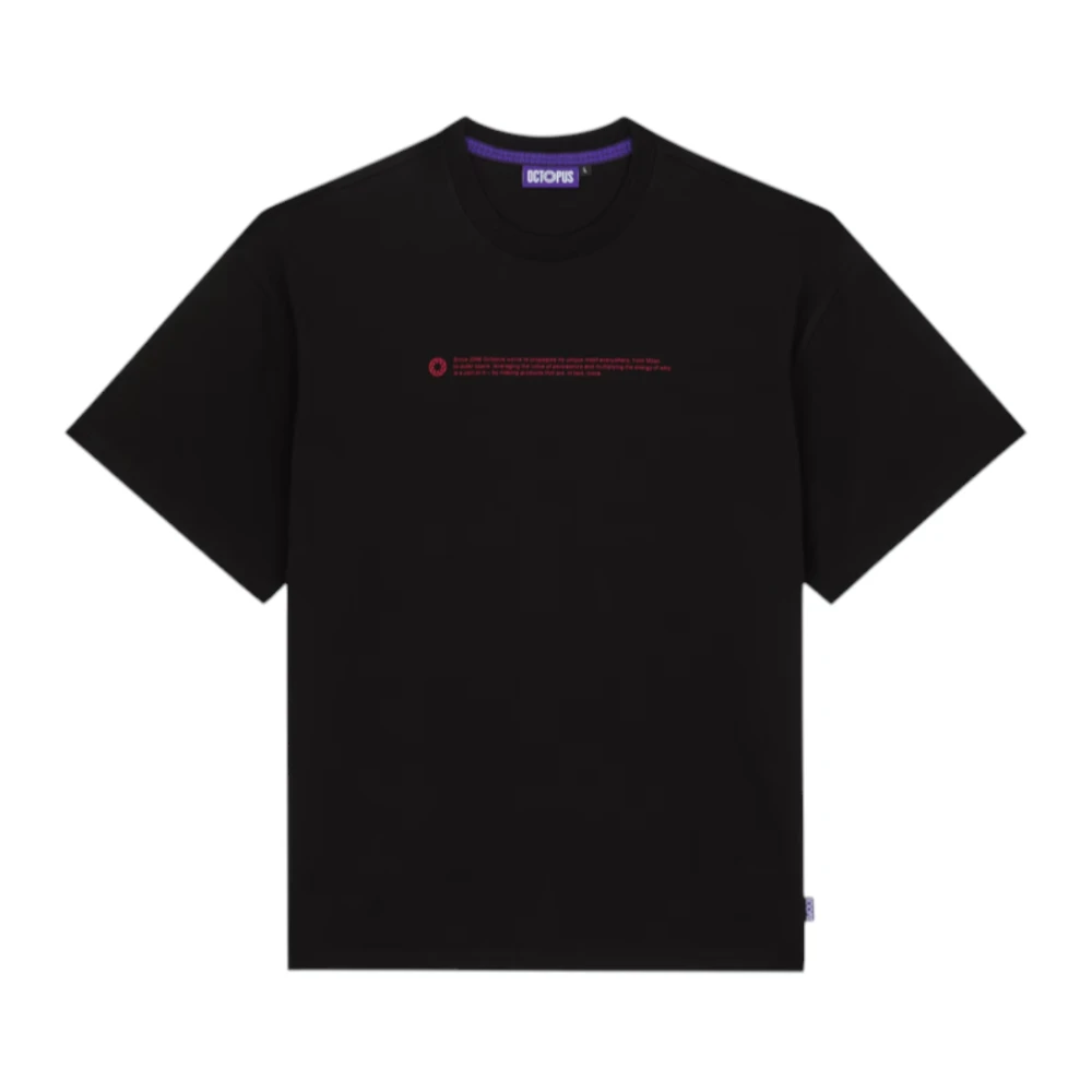 Octopus Katoenen Logo Tee Black Heren