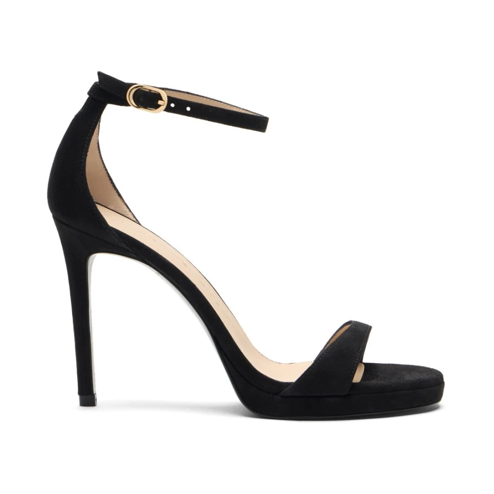 Stuart Weitzman Women's Black High Heel Sandals, 3 Uk, Nudist Platform