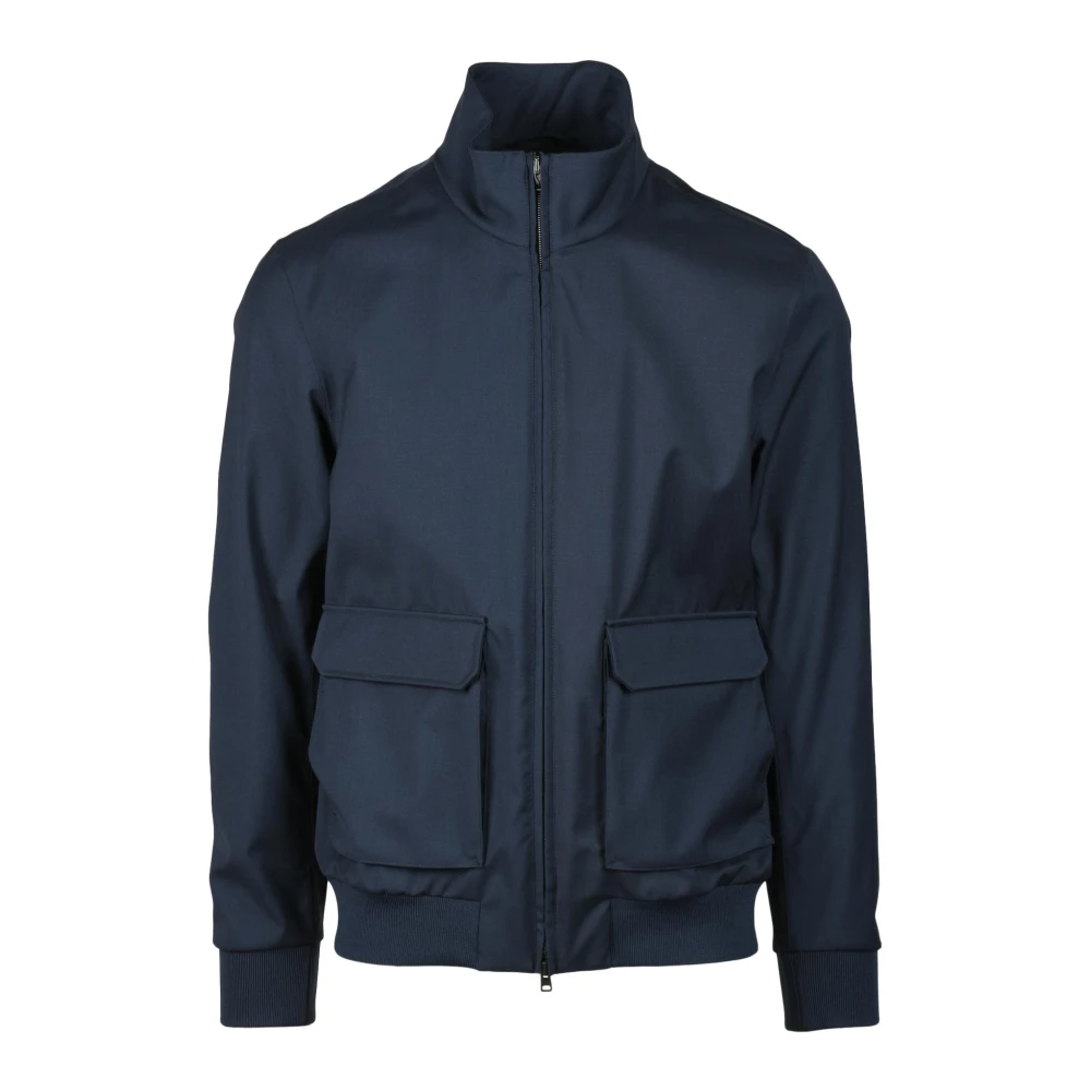Herno Wollen Jas Blue Heren