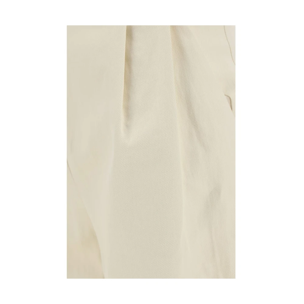 Loulou Studio Katoenen broek met voor sluiting White Dames