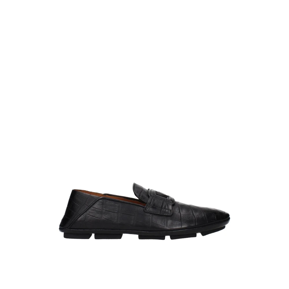Dolce & Gabbana Men's Black Leather Slip-On Loafers