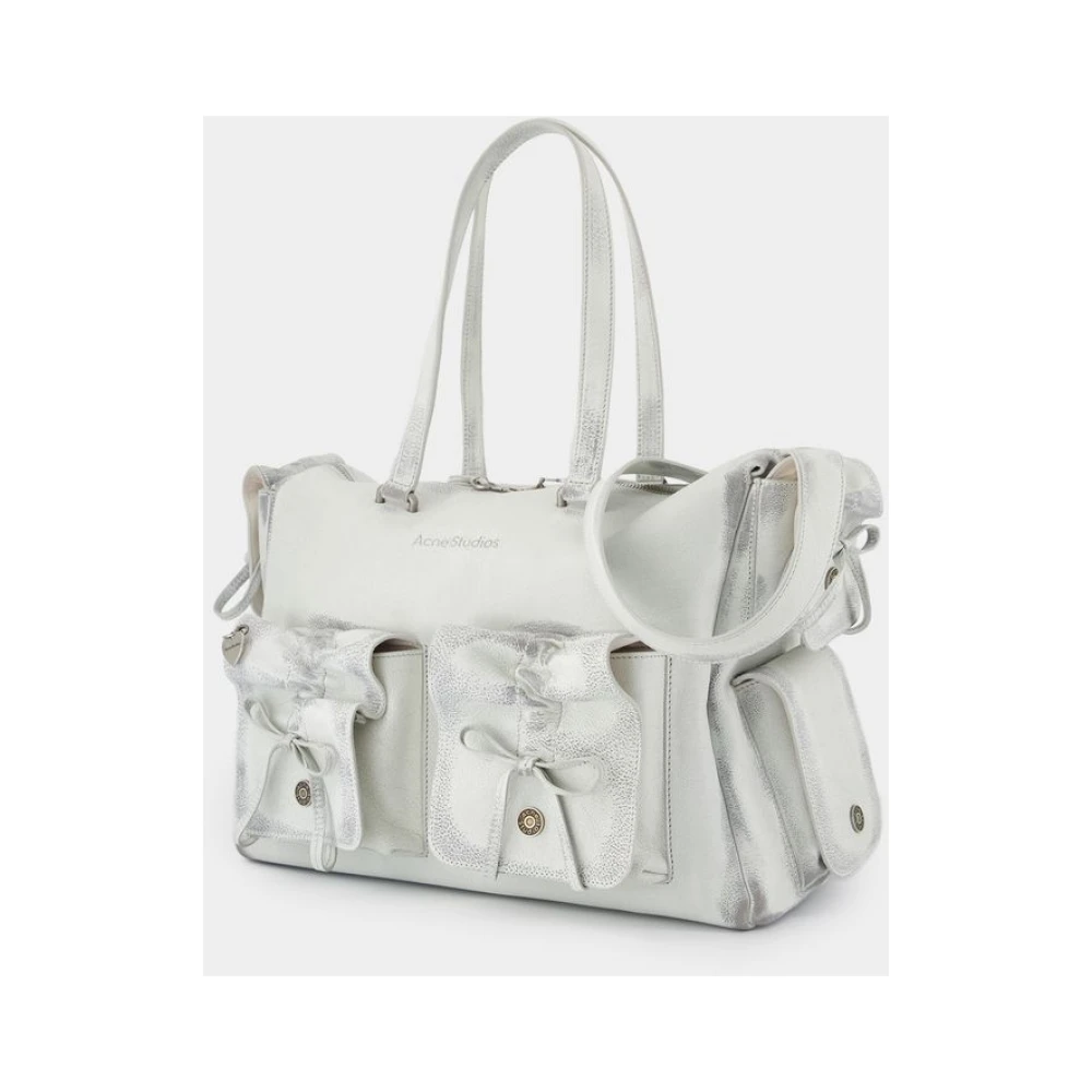 Acne Studios Witte Leren Multipocket Schoudertas White Dames